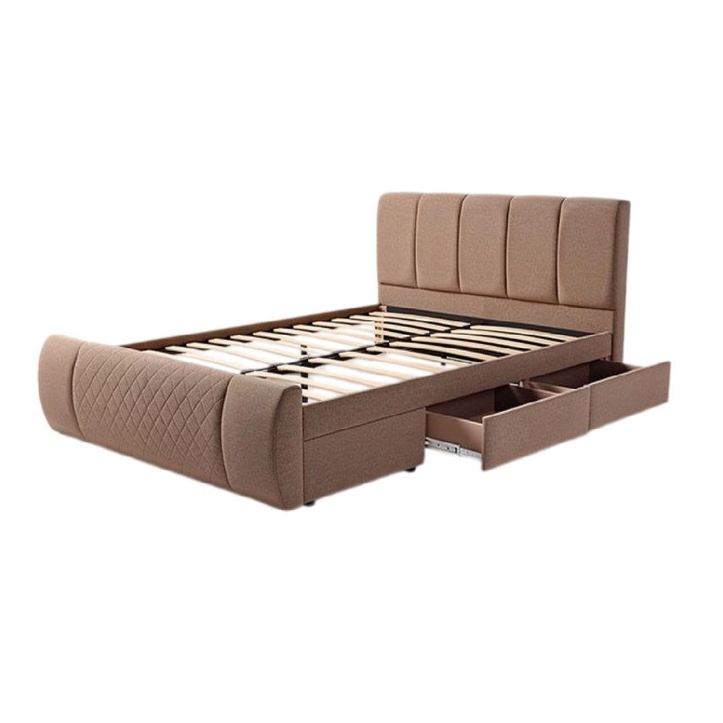 **Technische Titel in het Nederlands: Moderne bed met opbergruimte en lattenbodem**