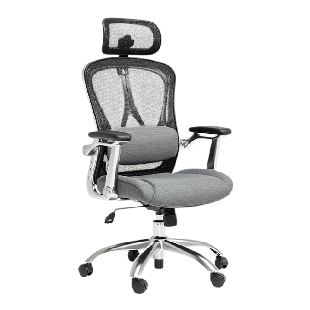 **Ergonomische Kantoorzitstoel met Ademende Rugleuning en Verstelbare Armleuningen**
